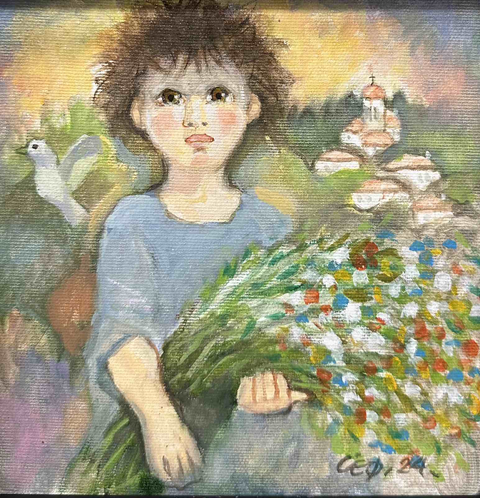 Girl with wild flowers - Suli Seferov